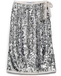 Prada - Embroidered Sequin Skirt - Lyst