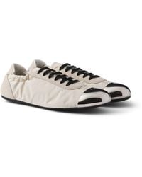 Prada - Zapatillas Collapse De Re-Nylon Y Ante Con Puntera De Metal, Mujer, Talla - Lyst