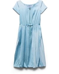 Prada - Washed Silk Duchesse Dress - Lyst