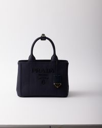 Prada - Jardinière Small Cotton Canvas Handbag - Lyst