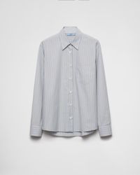 Prada - Striped Poplin Shirt - Lyst