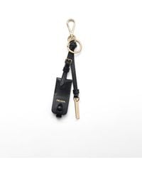 Prada - Leather Keychain Charm With Mirror Case - Lyst