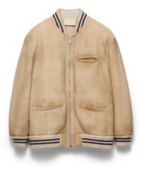 Prada - Sheepskin Bomber Jacket - Lyst