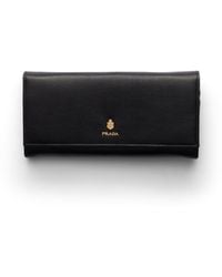 Prada - Große Geldbörse Aus Leder, Damen - Lyst