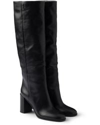 Prada - Botas De Piel Con Tacón, Mujer, Talla - Lyst