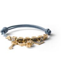 Prada - Nappa Leather And Metal Bracelet - Lyst