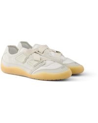 Prada - Speedrock Technical Mesh And Leather Sneakers - Lyst