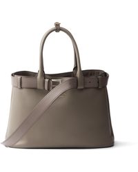 Prada - Große Buckle Handtasche Aus Leder Mit Gürtel Damen - Lyst