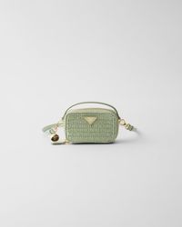 Prada - Crochet And Leather Mini-Pouch - Lyst