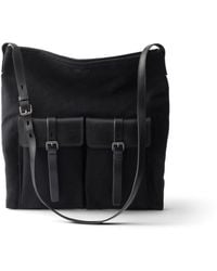 Prada - Route Canvas And Leather Shoulder Bag - Lyst