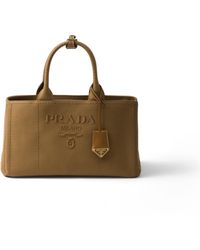 Prada - Jardinière Large Cotton Canvas Handbag - Lyst