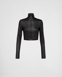 Prada - Stretch Nappa Leather Jacket - Lyst