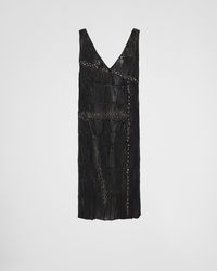Prada - Nappa Leather Patchwork Dress - Lyst