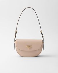 Prada - Arqué Leather Shoulder Bag With Flap - Lyst