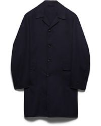 Prada - Manteau Droit En Laine Et Soie, Homme, Taille - Lyst