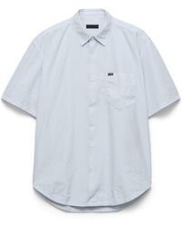 Prada - Chemise À Manches Courtes En Coton, Homme, Taille - Lyst