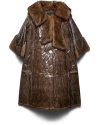 Prada - Shearling Coat - Lyst