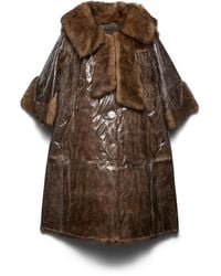 Prada - Mantel Aus Lammfell, Damen, Größe - Lyst