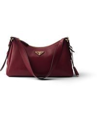 Prada - Aimée Medium Leather Shoulder Bag, Crimson - Lyst