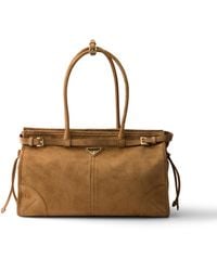 Prada - Bonnie Large Suede Handbag - Lyst