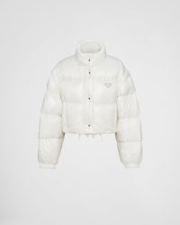 Prada - Re-Nylon Cropped Down Jacket - Lyst
