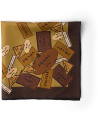 Prada - Printed Twill Scarf 55 - Lyst