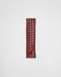Prada - Schmale Krawatte Aus Bedrucktem Seidentwill - Lyst