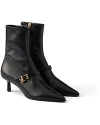 Prada - Stretch Nappa Leather Booties - Lyst