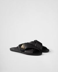 Prada - Criss-Cross Logo Slides - Lyst