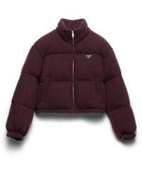 Prada - Cropped Cashmere And Wool Down Jacket - Lyst
