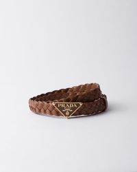 Prada - Braided Leather Belt - Lyst