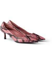 Prada - Printed Ayers Leather Pumps - Lyst