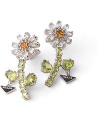 Prada - Metal Earrings With Crystals - Lyst