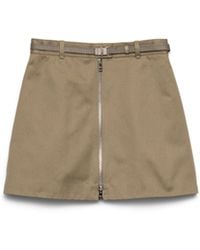Prada - Chino Miniskirt With Zipper - Lyst