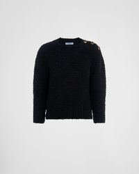 Prada - Bouclé Mohair Crew-neck Sweater - Lyst