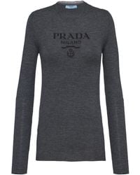 Prada - Superfine Wool Crew-neck Sweater - Lyst