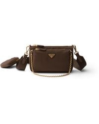 Prada - Mini-Schultertasche Aus Re-Nylon Und Saffiano-Leder, Damen - Lyst