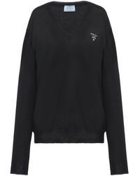 Prada - Cashmere V-Neck Sweater - Lyst