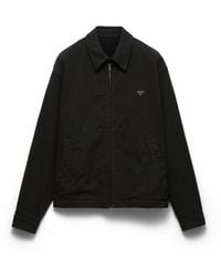 Prada - Denim Blouson Jacket, Dark - Lyst