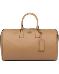 Prada - Saffiano Leather Travel Bag - Lyst