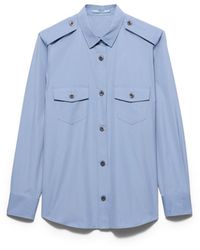 Prada - Cotton Poplin Shirt, Aviator - Lyst