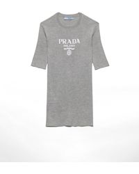 Prada - Jersey De Cuello Redondo En Seda Con Logo - Lyst