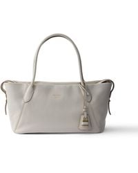 Prada - Ouvert Large Leather Tote Bag - Lyst