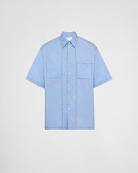 Prada - Short-Sleeved Stretch Cotton Shirt - Lyst
