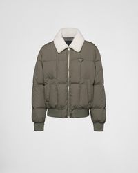 Prada - Cropped Technical Cotton Down Jacket - Lyst