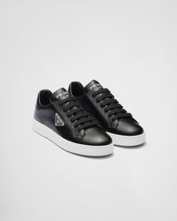 Prada - Downtown Brushed Leather Sneakers - Lyst