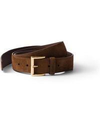 Prada - Suede Leather Belt With-Finish Buckle - Lyst
