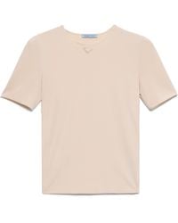 Prada - Triangle-Logo T-Shirt - Lyst