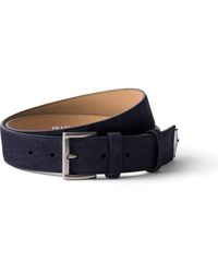 Prada - Logo-Embellished Suede Belt - Lyst