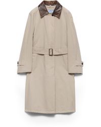 Prada - Single-Breasted Old Poplin Coat - Lyst